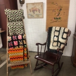 rocking chair and quilt rack
